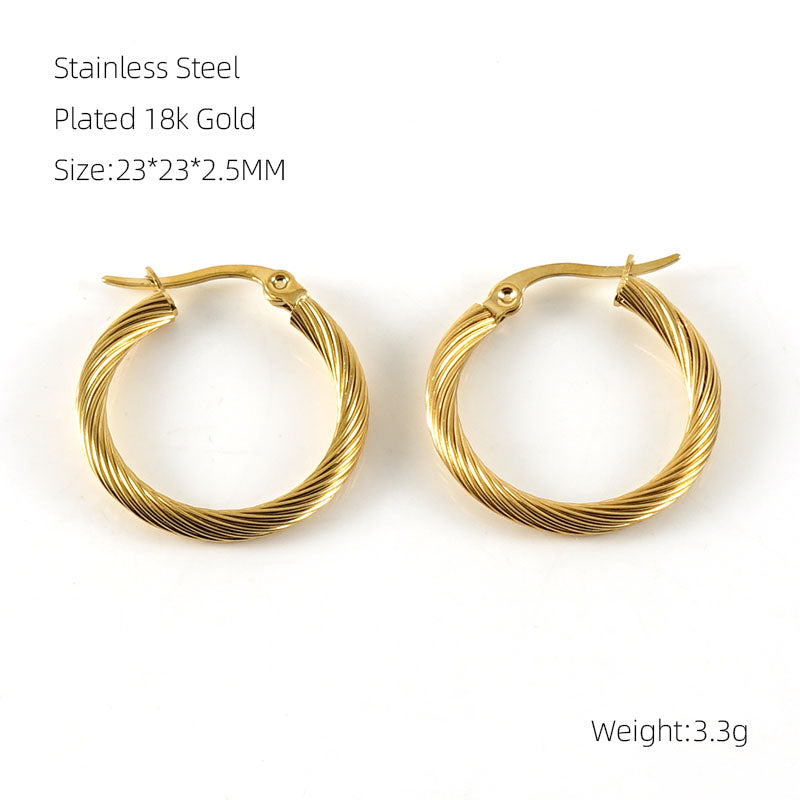 Aretes Argolla Trenzada Fina
