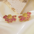 Aretes de Margarita Turquesa con Dorado