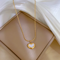 Cadena Corazón Nácar Dorado