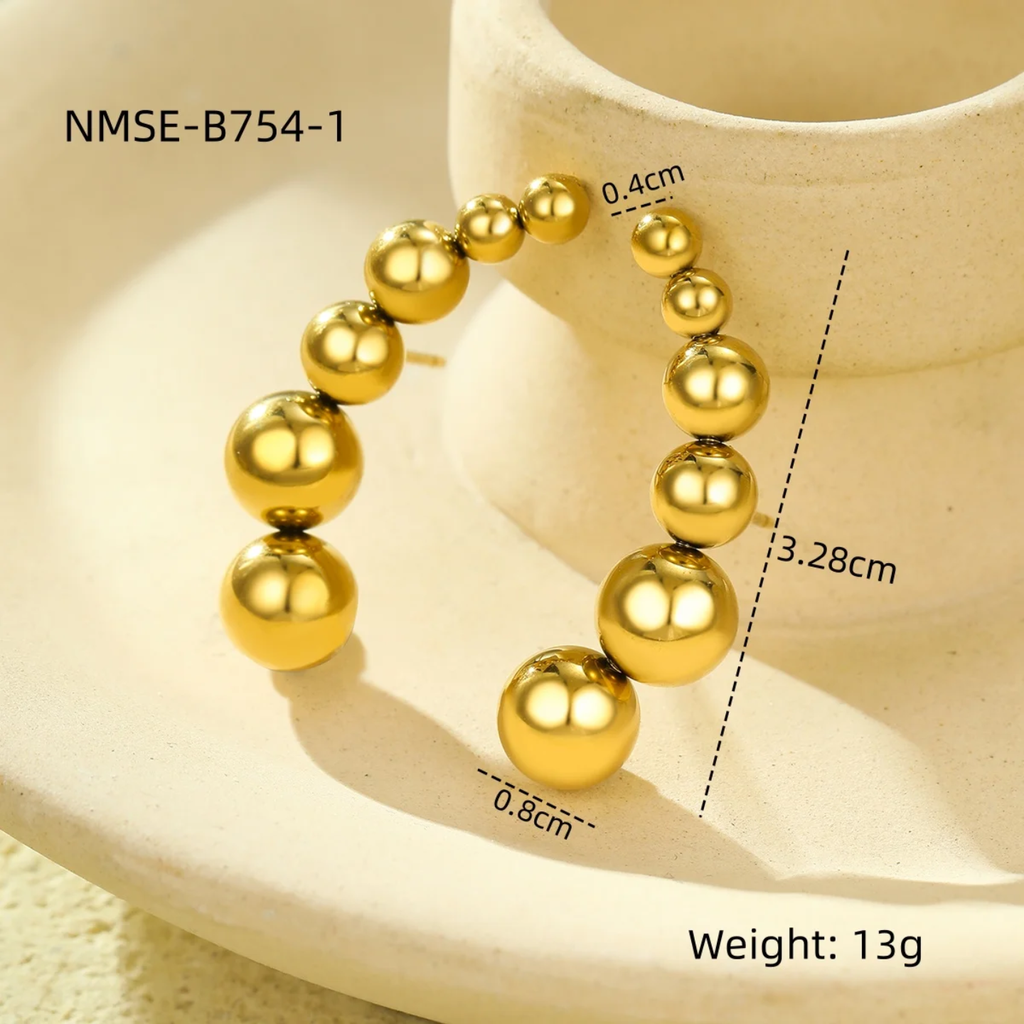 Aretes Perlas Doradas