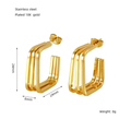 Aretes Cuadrados Triple Doré