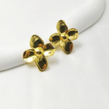 Aretes Flor Cuatro Pétalos