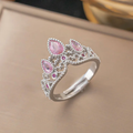 Anillo Corona plateado