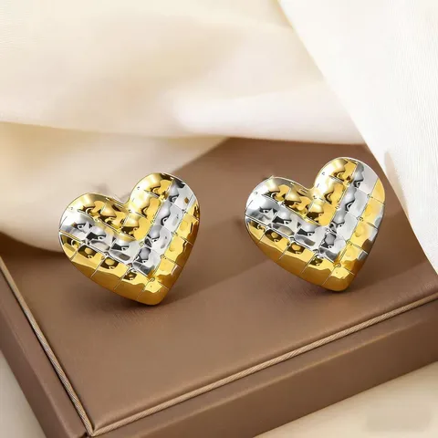 Aretes Corazón Bicolor