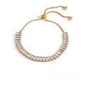 Pulsera Ajustable Cristales Baguette Dorada