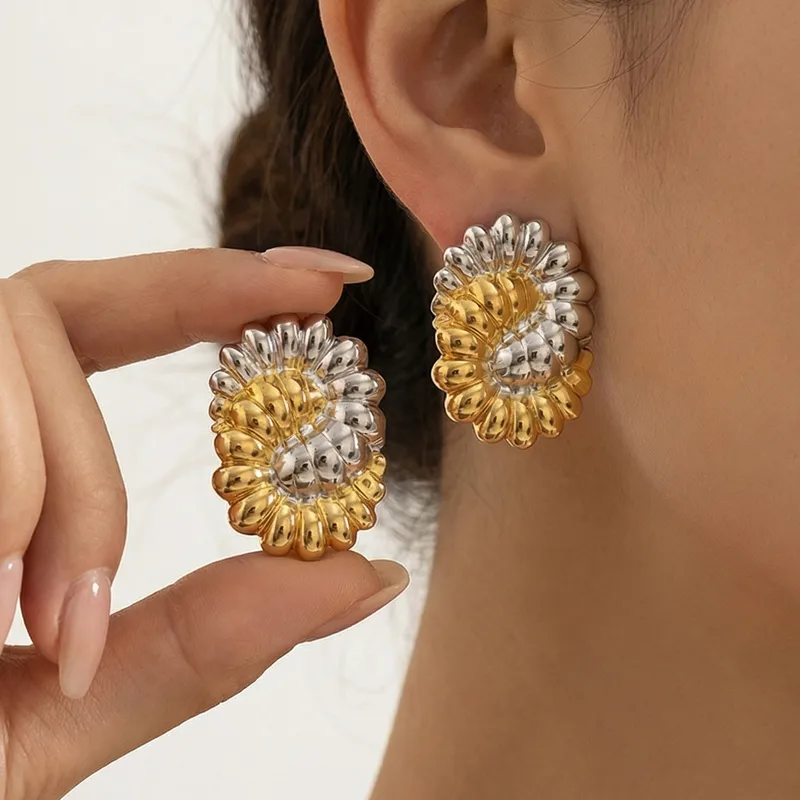 Aretes Girasol Bicolor