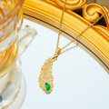 Cadena de hoja con destello verde