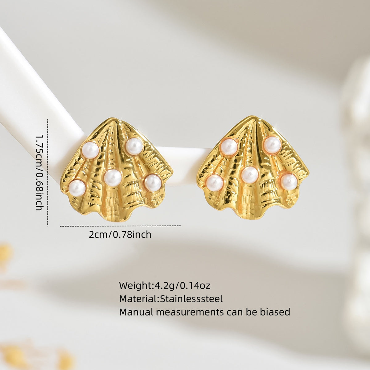Aretes Concha con Perlas