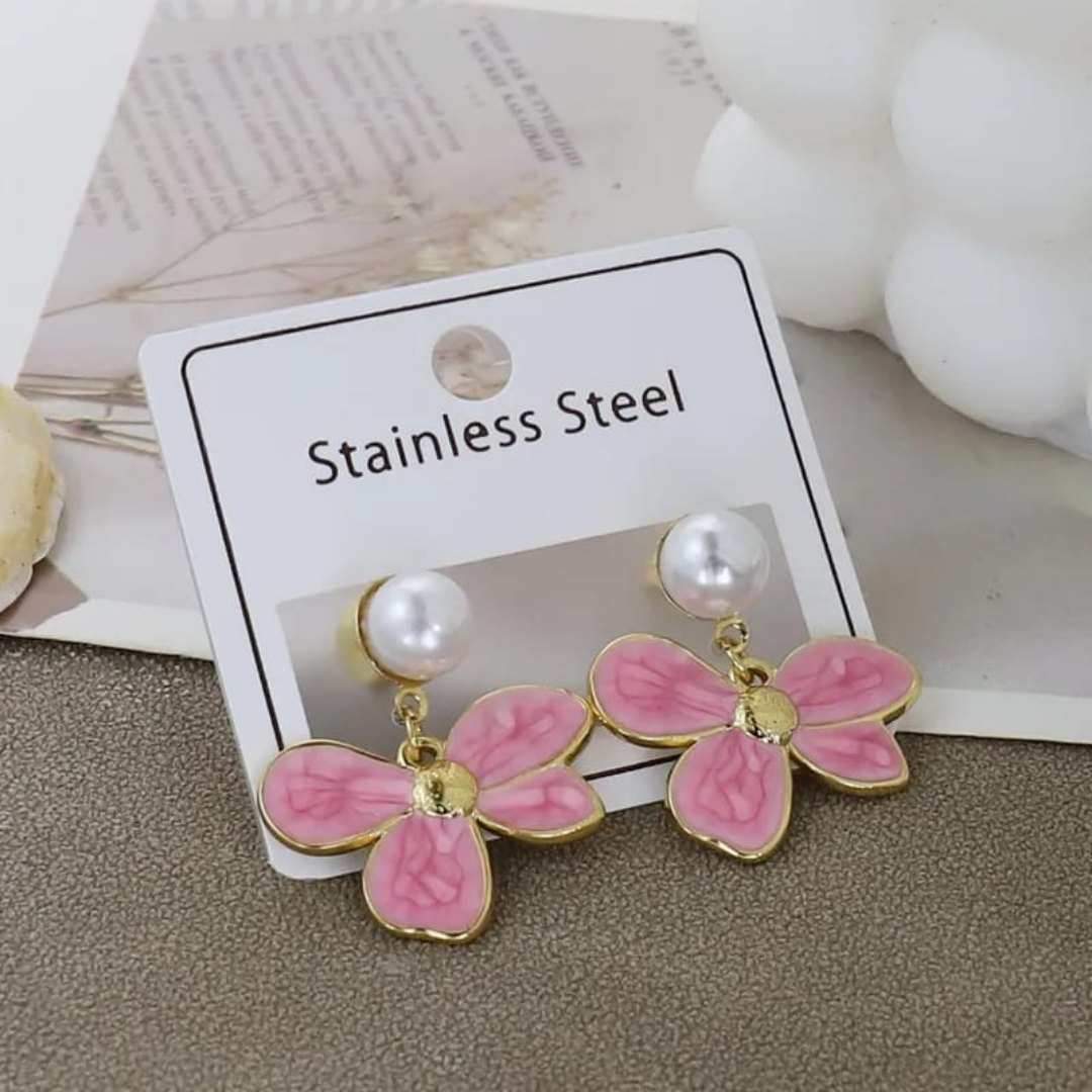 Aretes de flor (rosa)