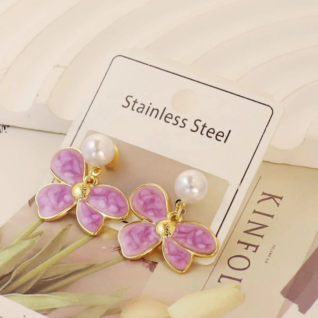 Aretes de flor (purpura)