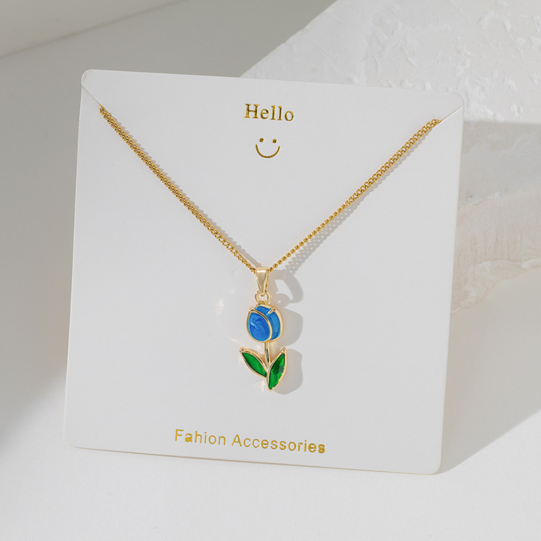 Cadena de tulipan azul