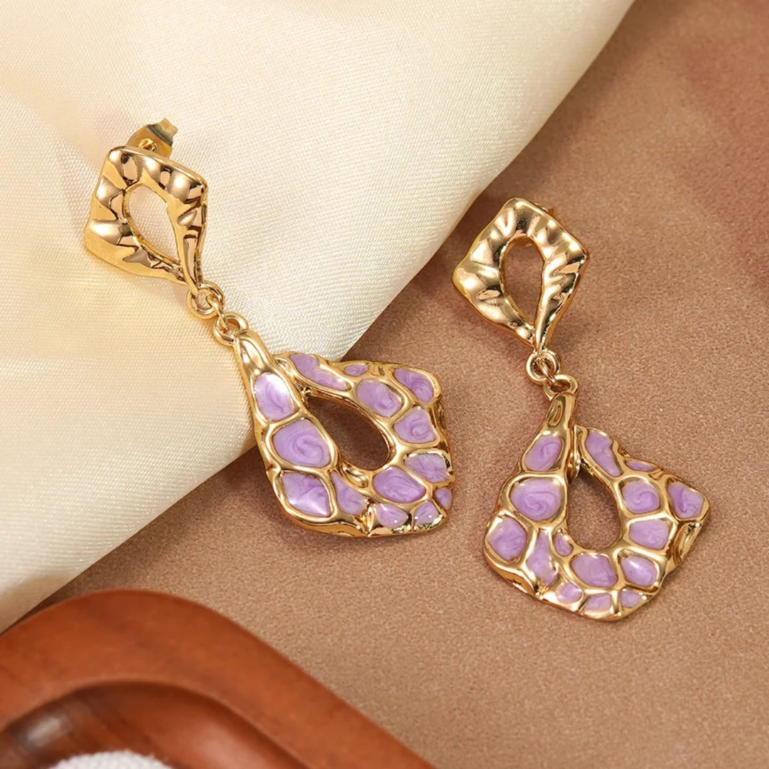 Aretes Mosaico Púrpura