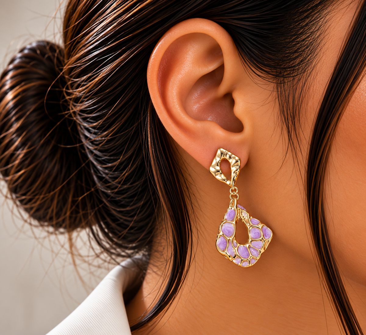 Aretes Mosaico Púrpura