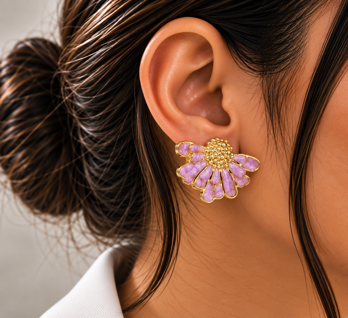Aretes de Margarita Morado