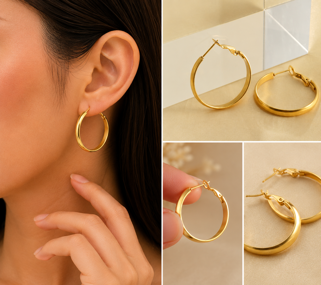 Aretes Argolla Plana Grande