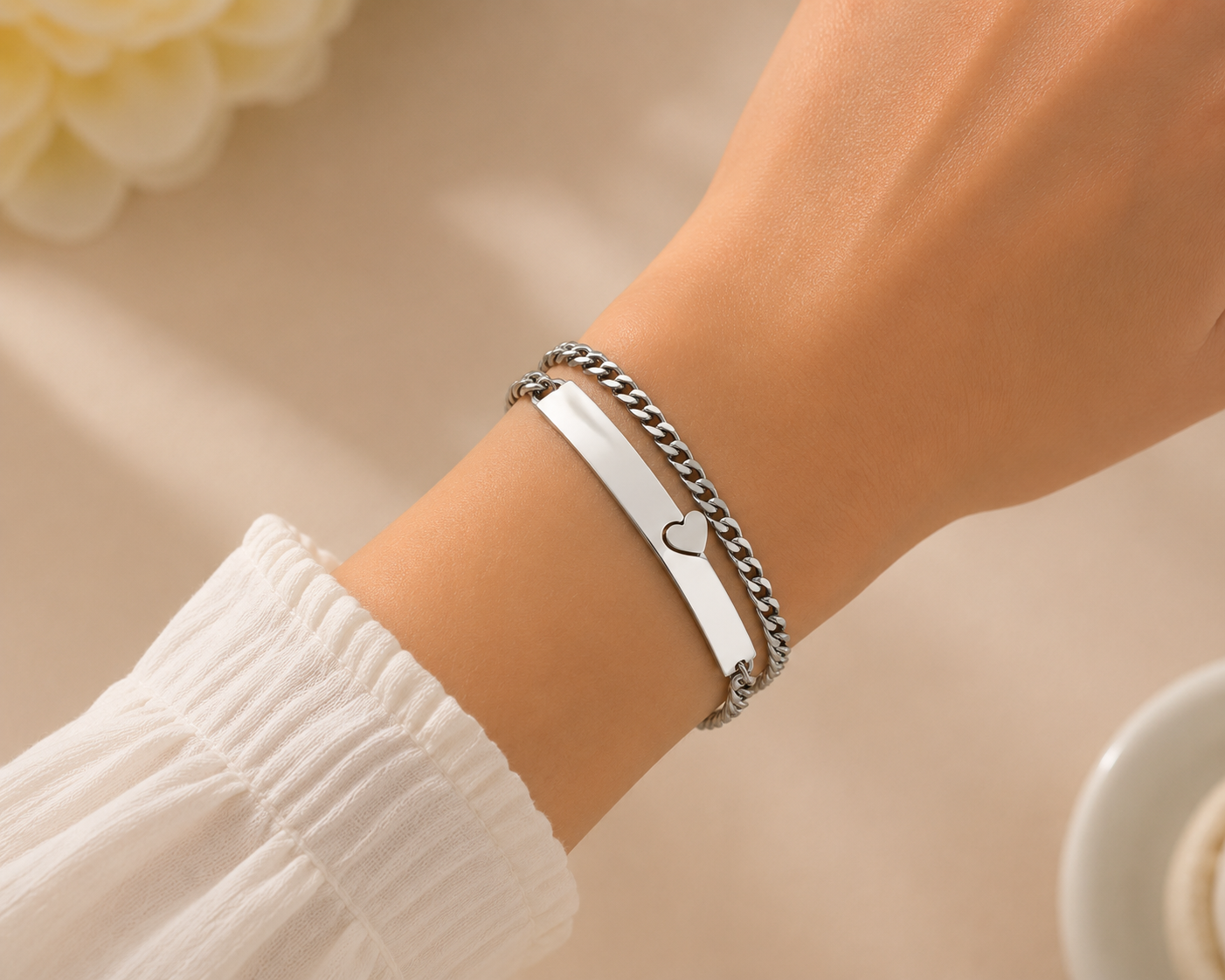 Pulsera Doble de Corazón