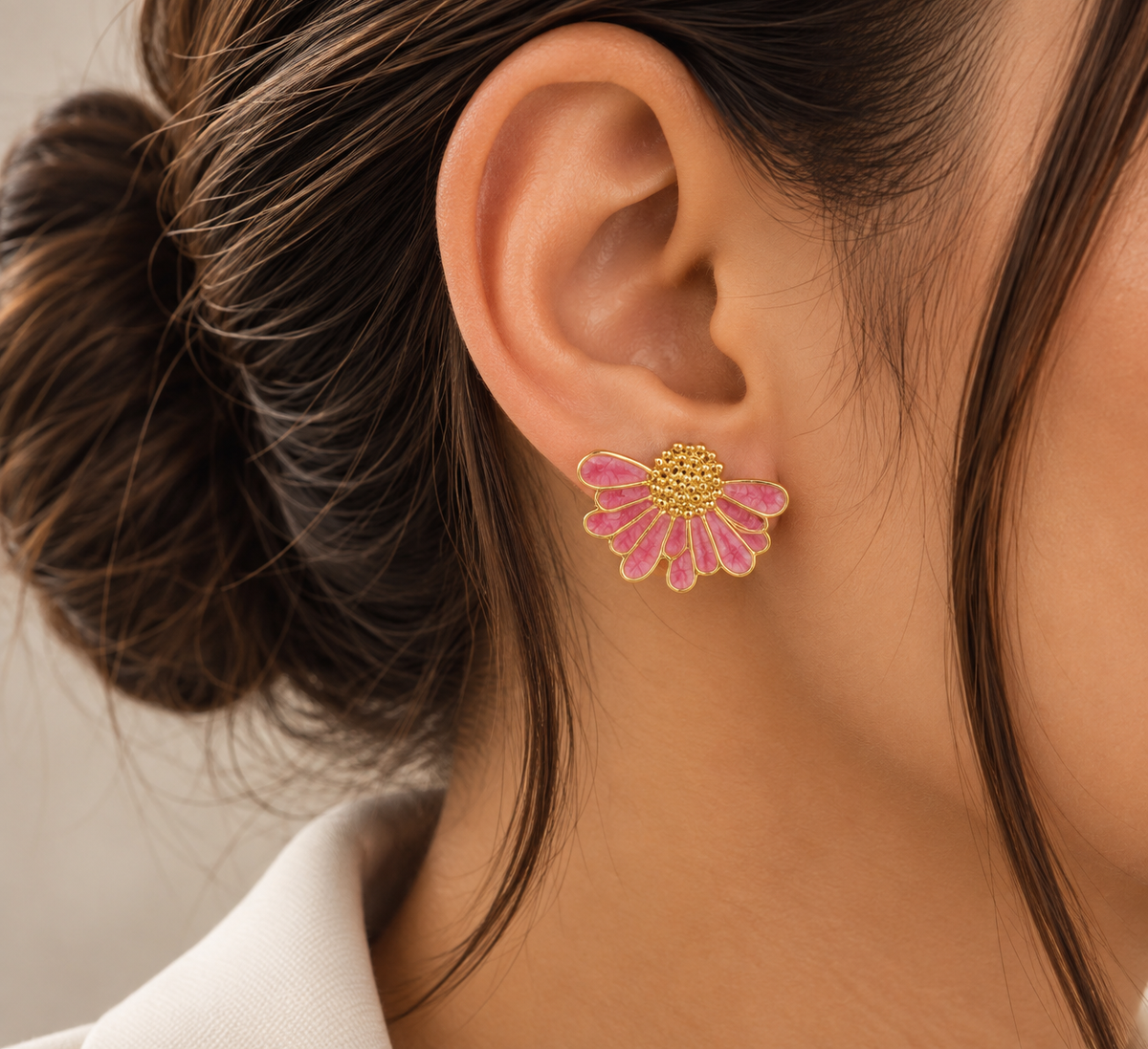 Aretes de Margarita Turquesa con Dorado