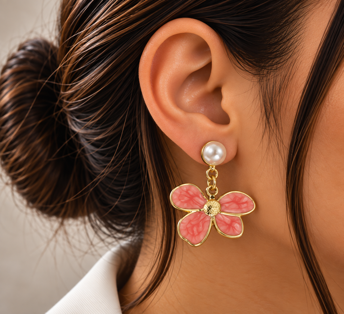 Aretes de flor (palo rosa)