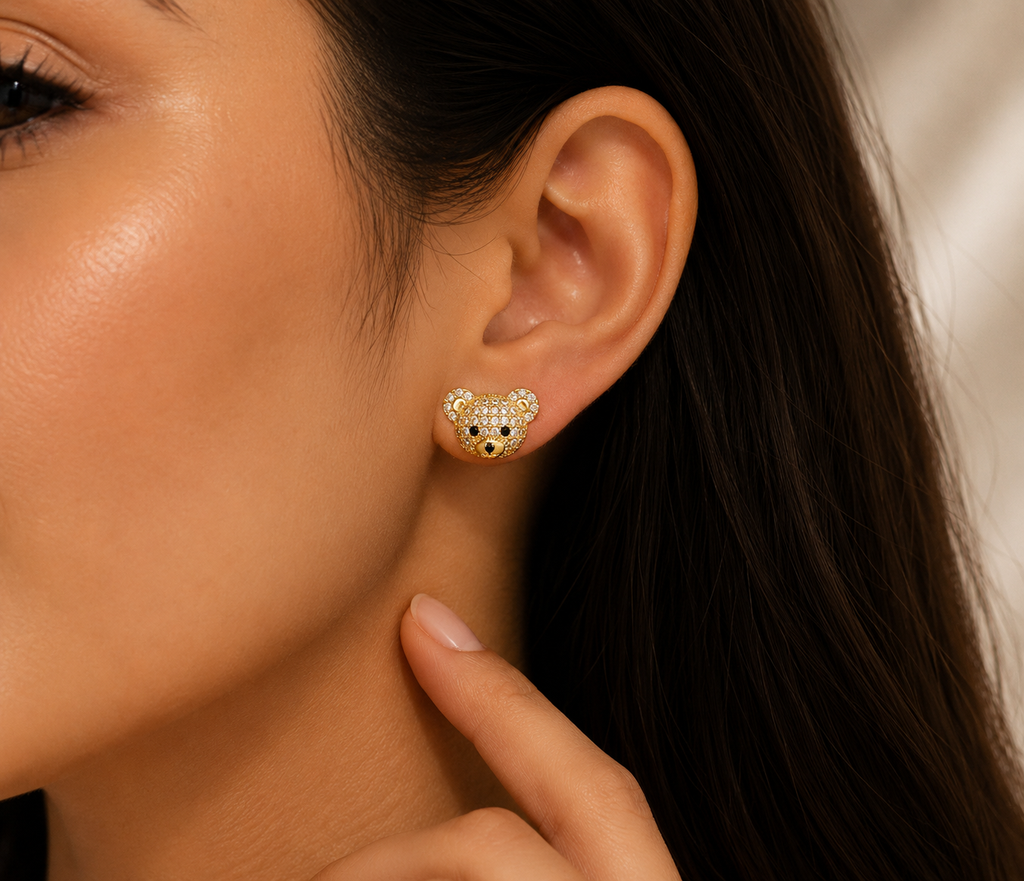 Aretes Osito con Cristales