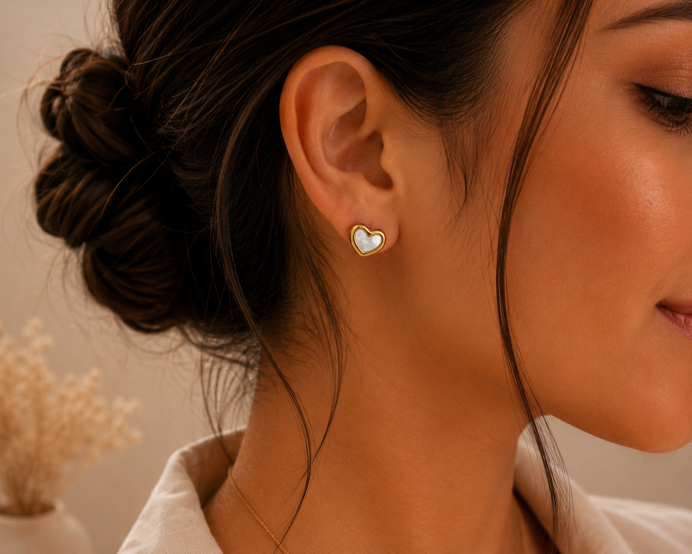 Aretes Corazón Nácar
