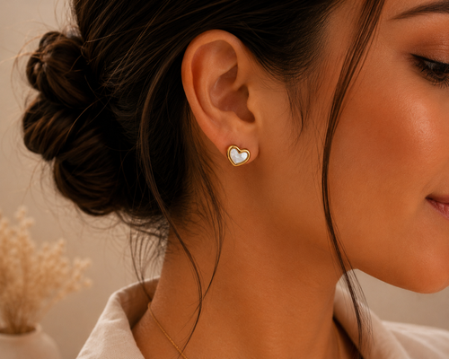 Aretes Corazón Nácar