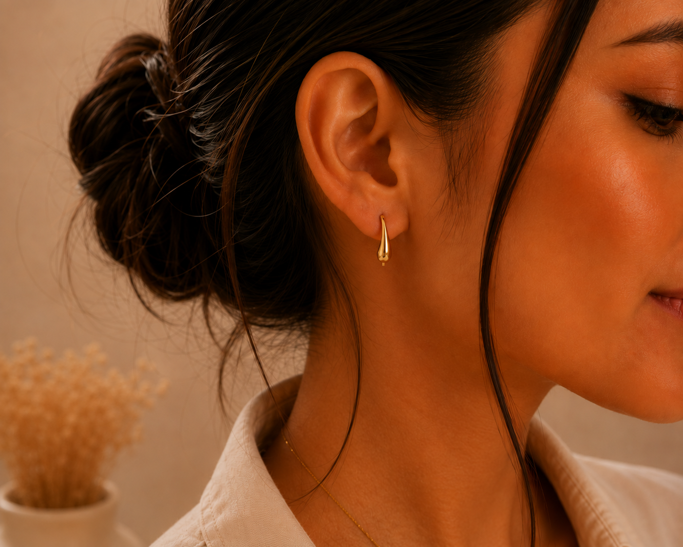 Aretes Gancho Gota Elegante