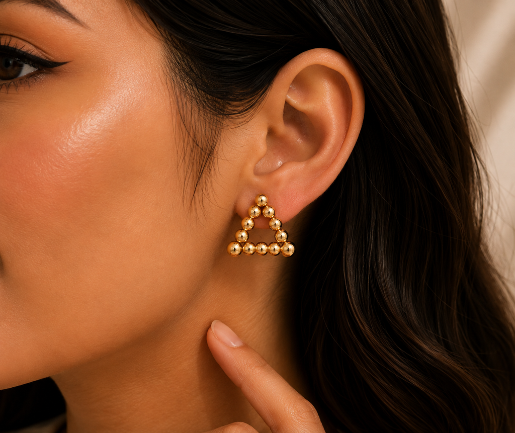 Aretes Triángulo de Perlas