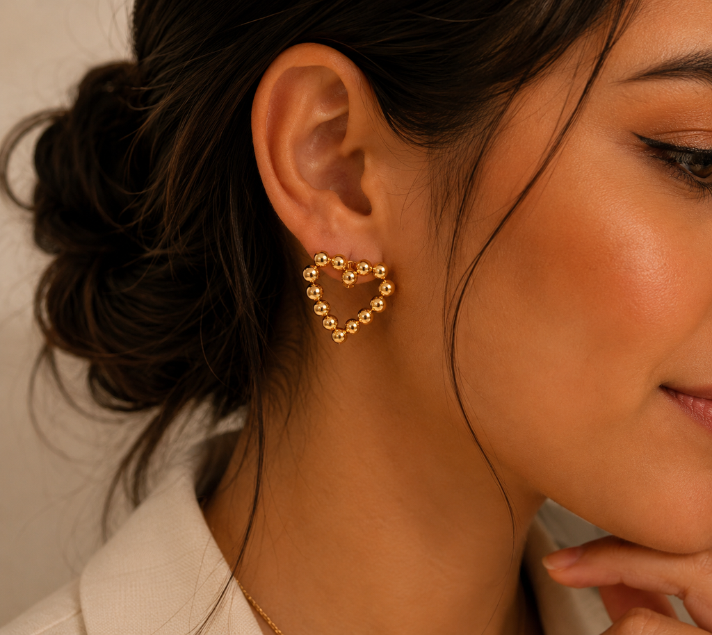 Aretes Corazón de Perlas