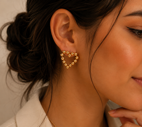 Aretes Corazón de Perlas