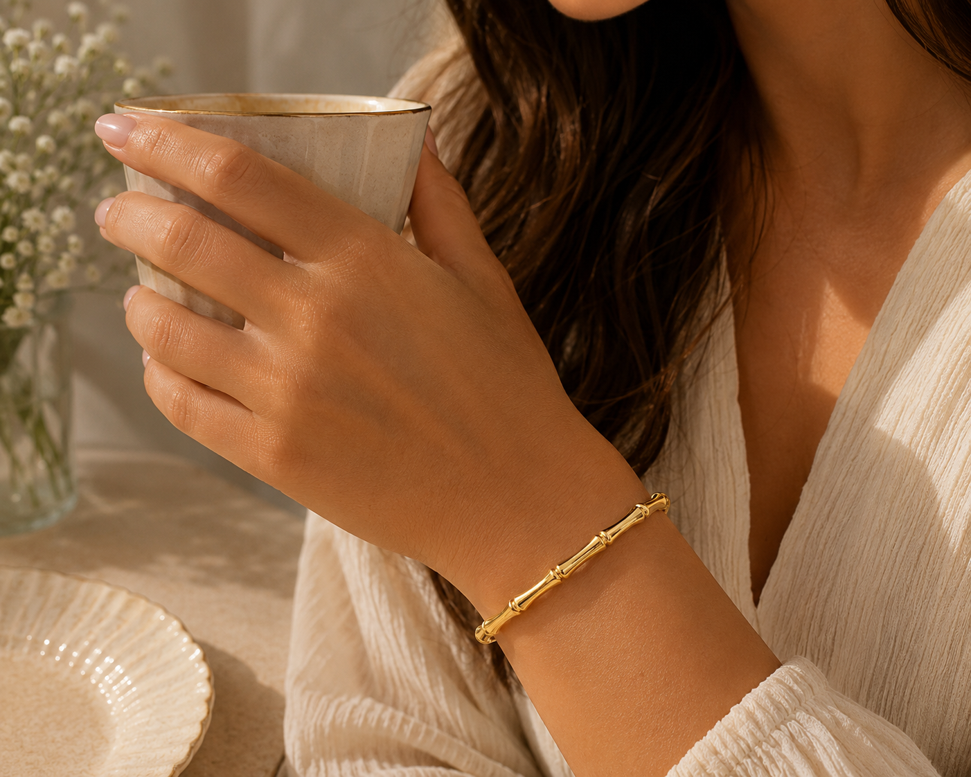 Pulsera Bambú Dorada