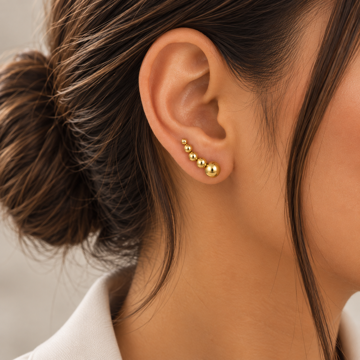 Aretes Perlas Doradas