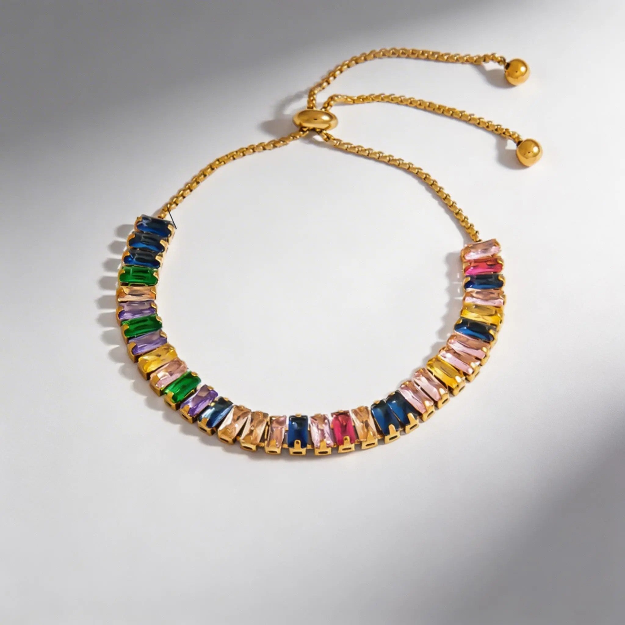 Pulsera dorada multicolor