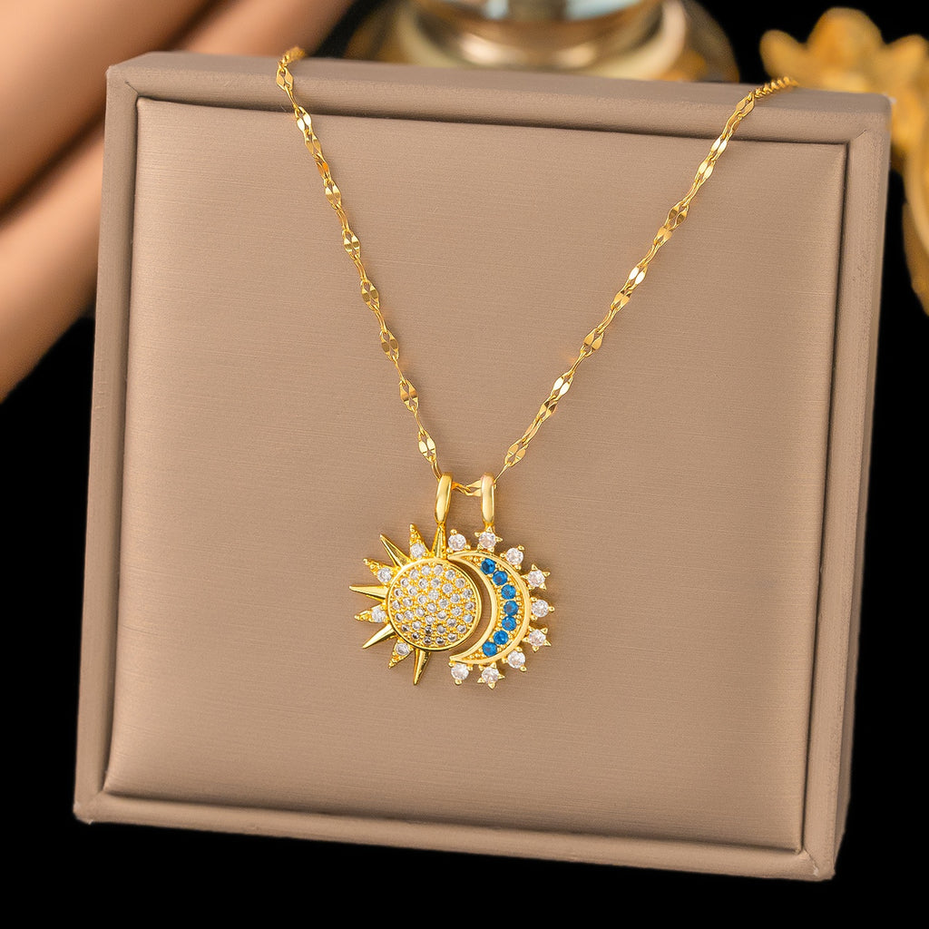 Cadena de Sol y luna Doble dije