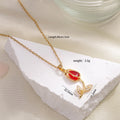 Cadena de Tulipán con piedra roja