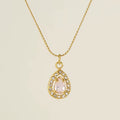 Cadena de Gota con Piedra Rosa