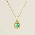 Cadena de Gota con Piedra Verde