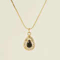 Cadena de Gota con Piedra Negra