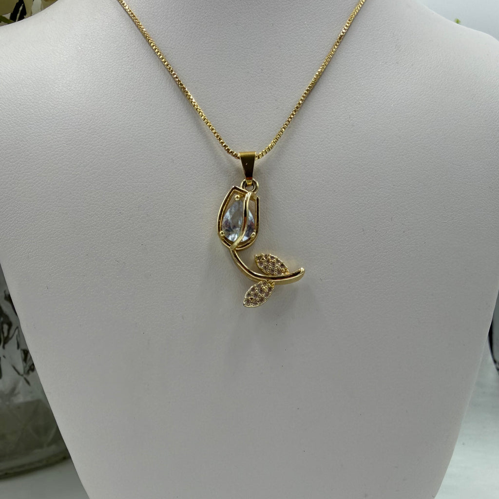 Conjunto de Tulipán (Cadena y Aretes)