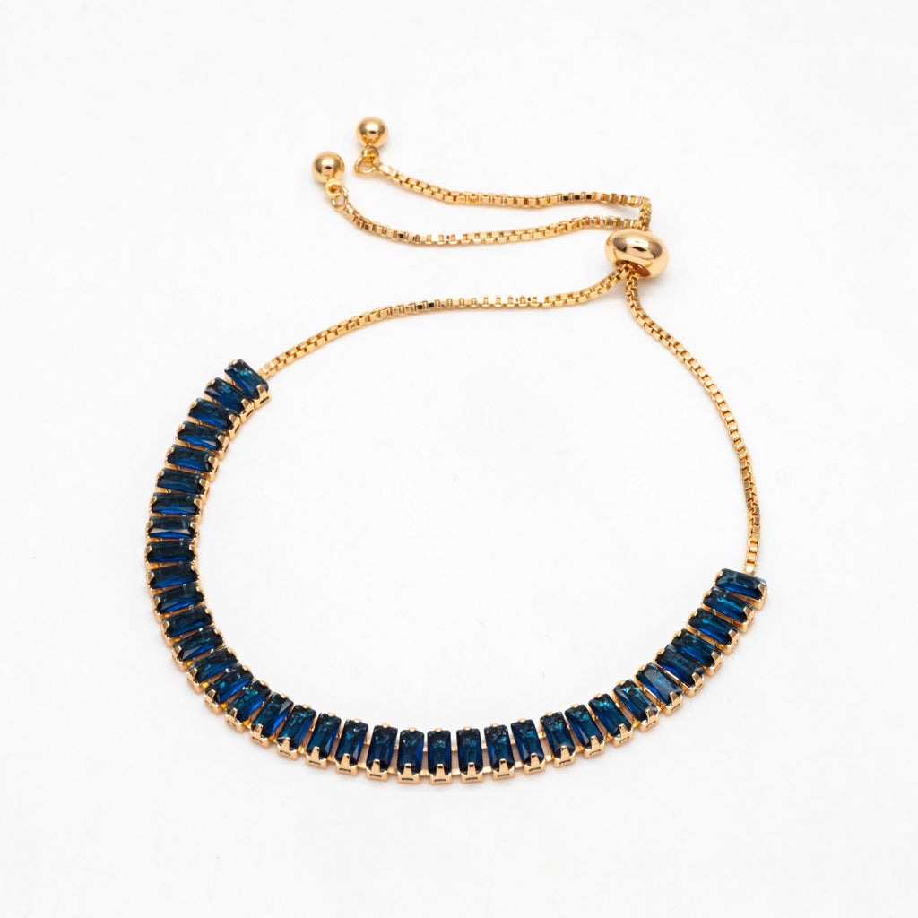 Pulsera dorada azul