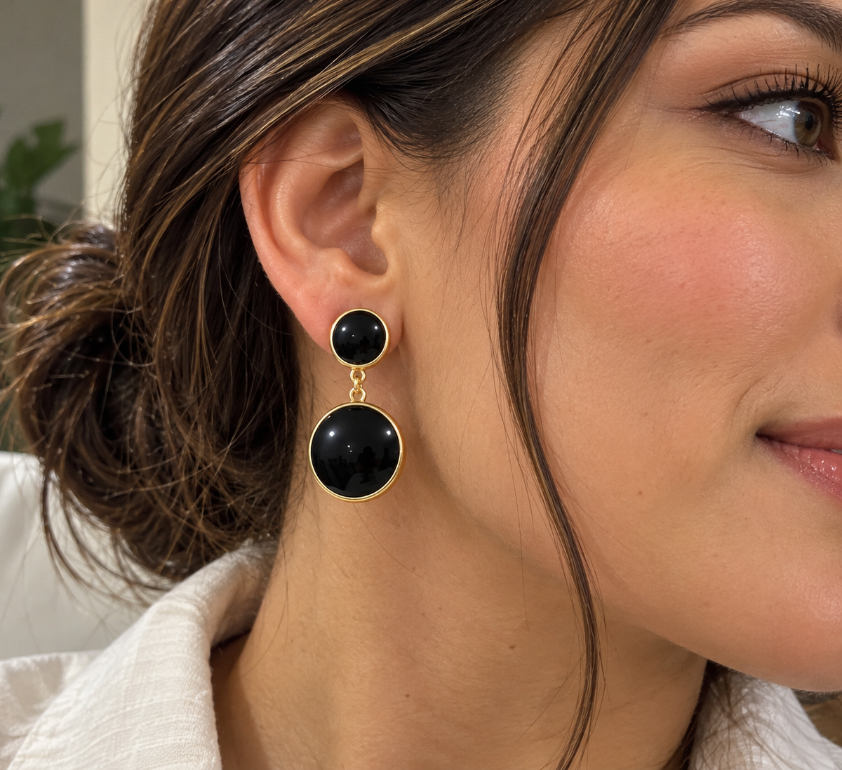Aretes de circulo negro