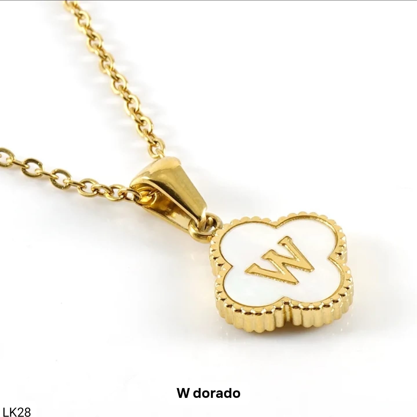 Cadena Trébol con Inicial W
