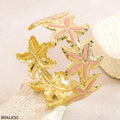 Brazalete Estrellas de Mar Esmalte Rosado Dorado