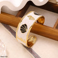 Brazalete Ancho Esmalte Marino Blanco y Negro