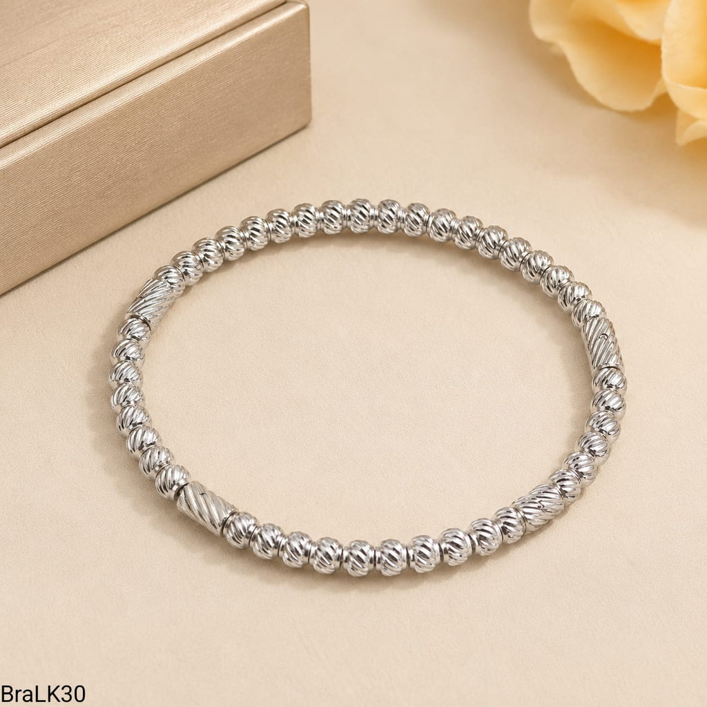 Pulsera Bolas Texturizadas Plateada