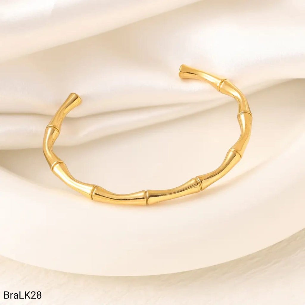 Brazalete Abierto Bambú Dorado