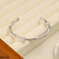 Brazalete Abierto Bambú Plateado