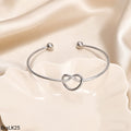 Brazalete Abierto Nudo Corazón Infinito Plateado