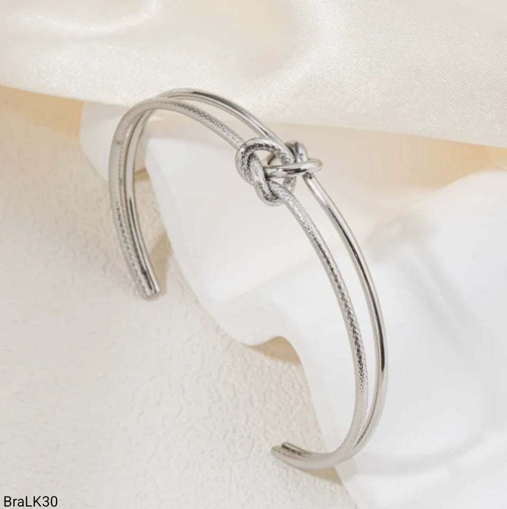 Brazalete Doble Nudo Marinero Plateado
