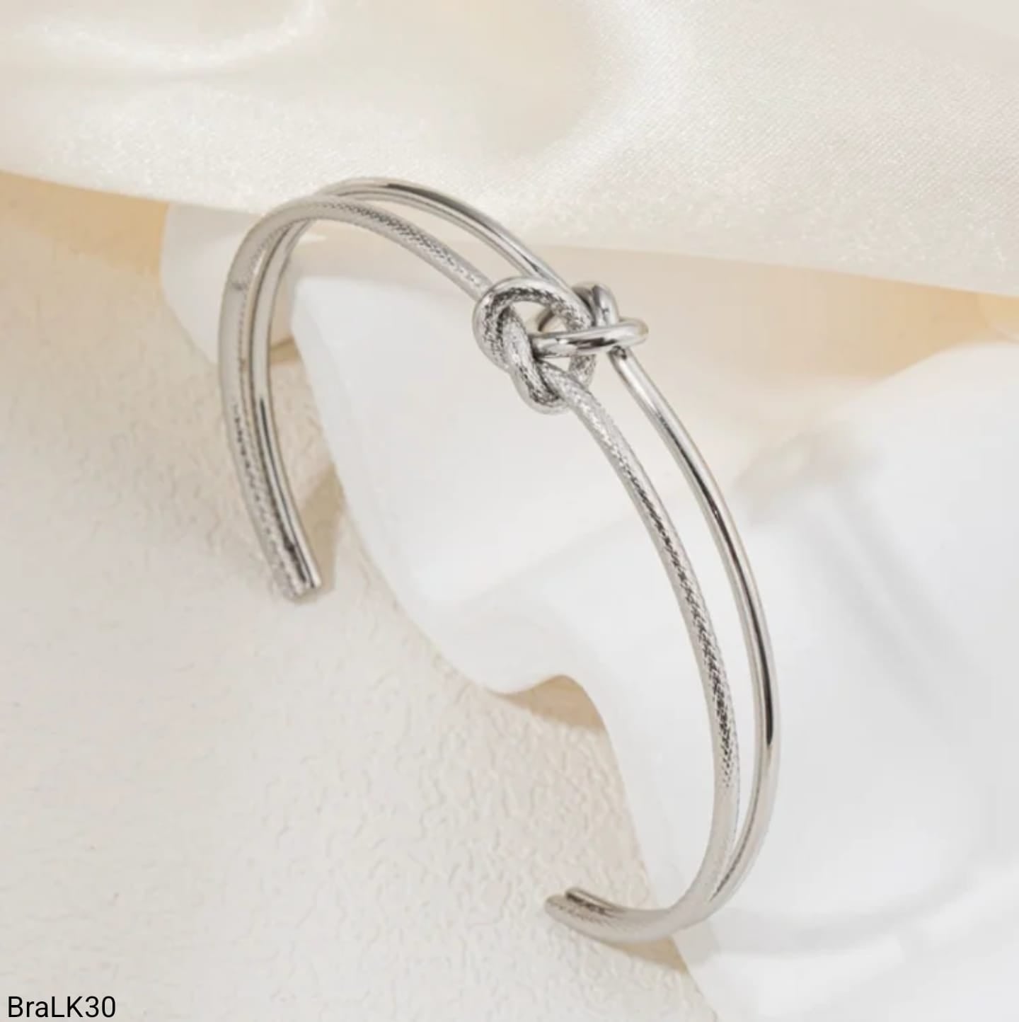 Brazalete Doble Nudo Marinero Plateado
