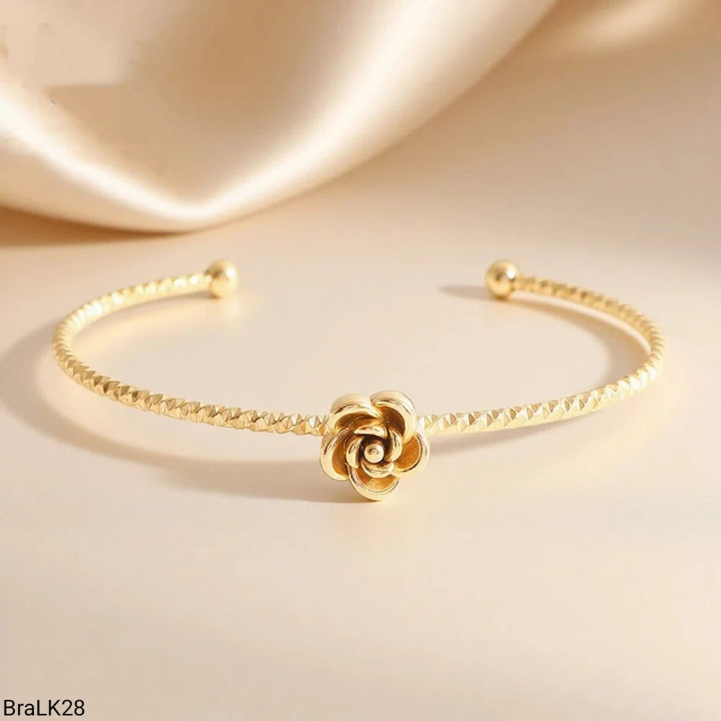 Brazalete Abierto Rosa Dorado